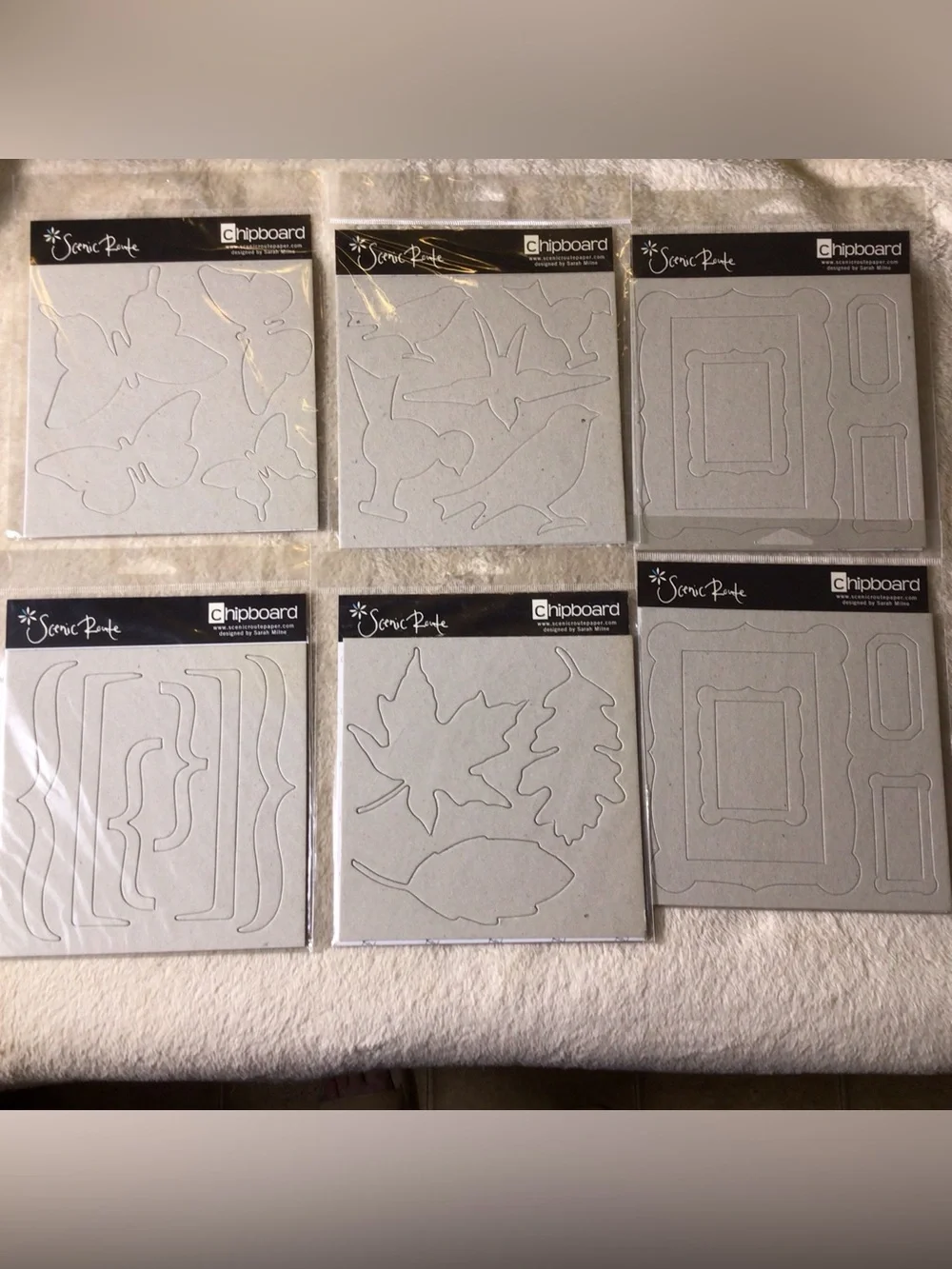 Scenic Route Grey Chipboard Shapes Packs